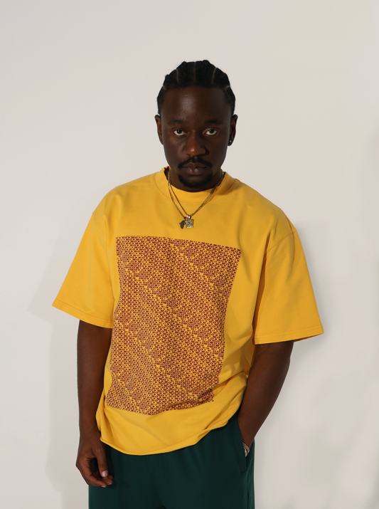 MONOGRAM T-SHIRT [EGGPLANT+YELLOW]