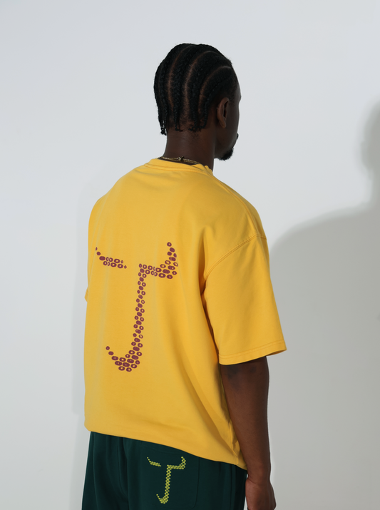 MONOGRAM T-SHIRT [EGGPLANT+YELLOW]