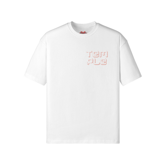 LOGO T-SHIRT  [CORAL+WHITE]