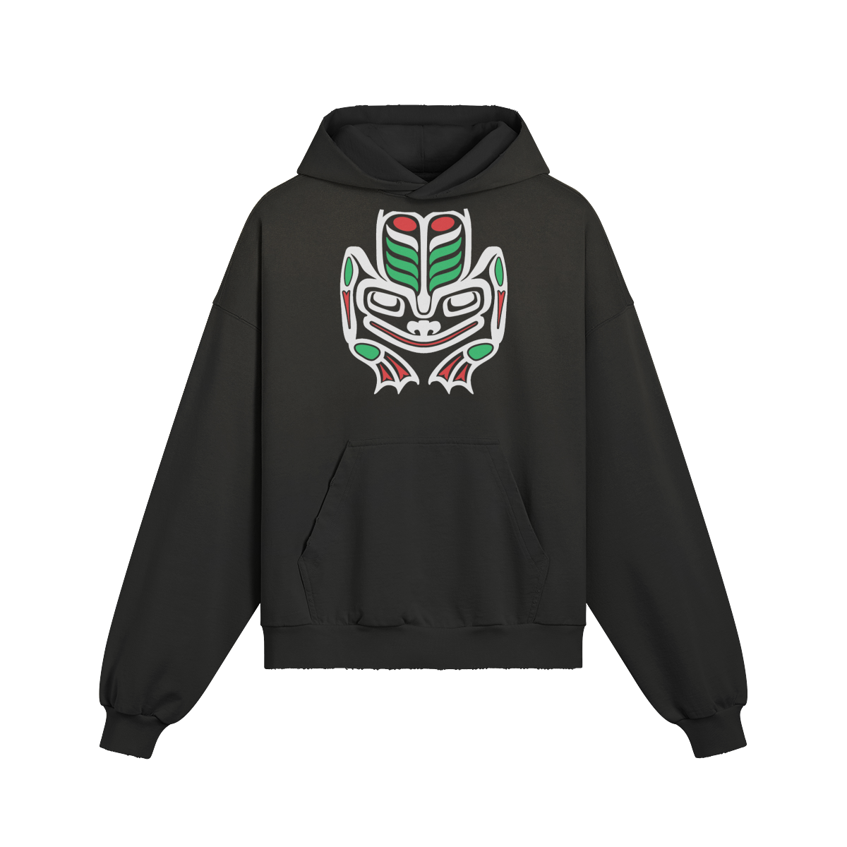 NATIVE FROG HOODIE [JADE+BLACK]