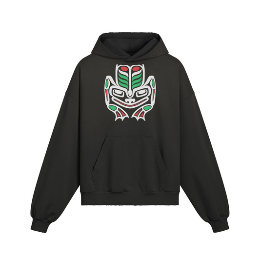 NATIVE FROG HOODIE [JADE+BLACK]
