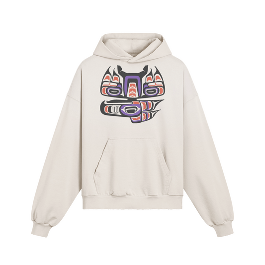 NATIVE EAGLE HOODIE [CORAL+BEIGE]