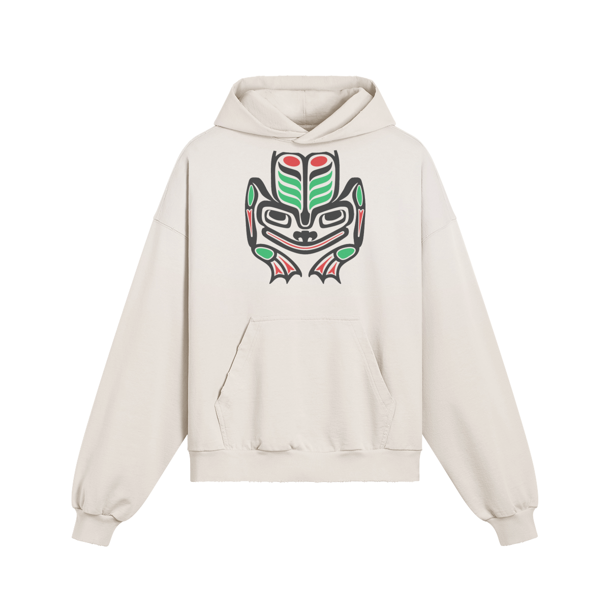 NATIVE FROG HOODIE [JADE+BEIGE]
